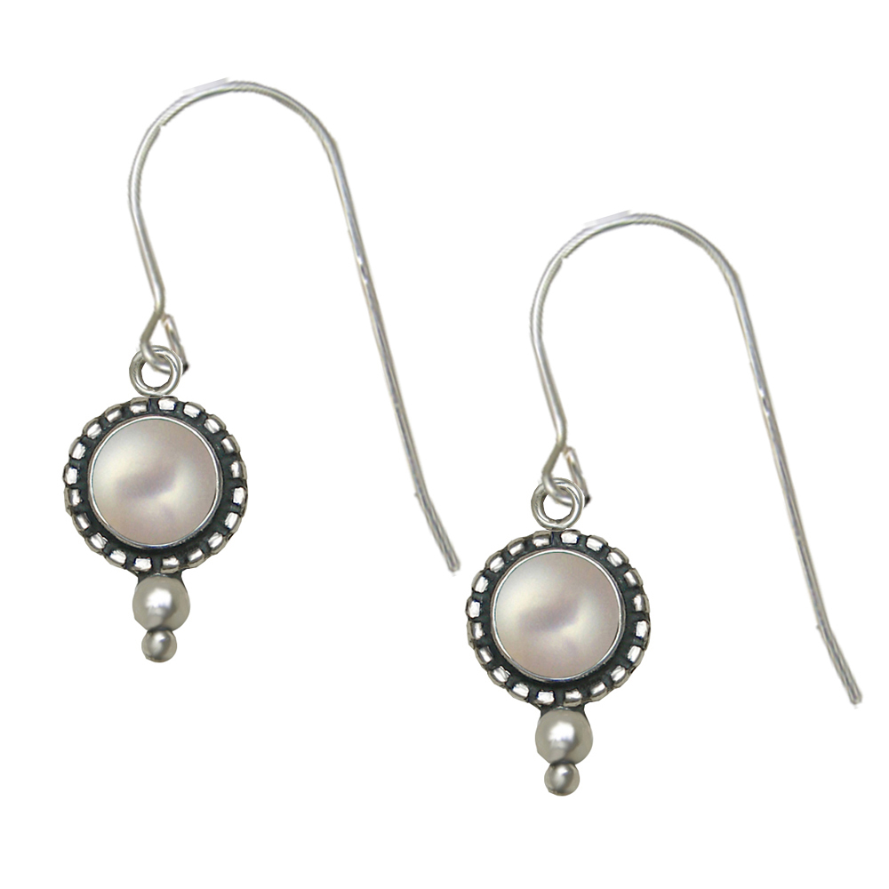 Sterling Silver Culturted Cultured Freshwater Pearl Gemstone Drop Dangle Earrings